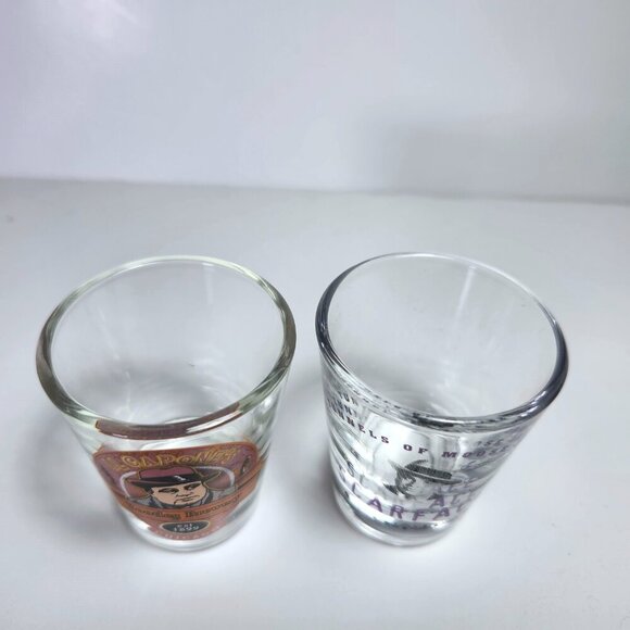 Al Capone Shot Glasses Lot of 2 Scarface Bootleg Brewery Tunnels of Moosejaw - Picture 5 of 5